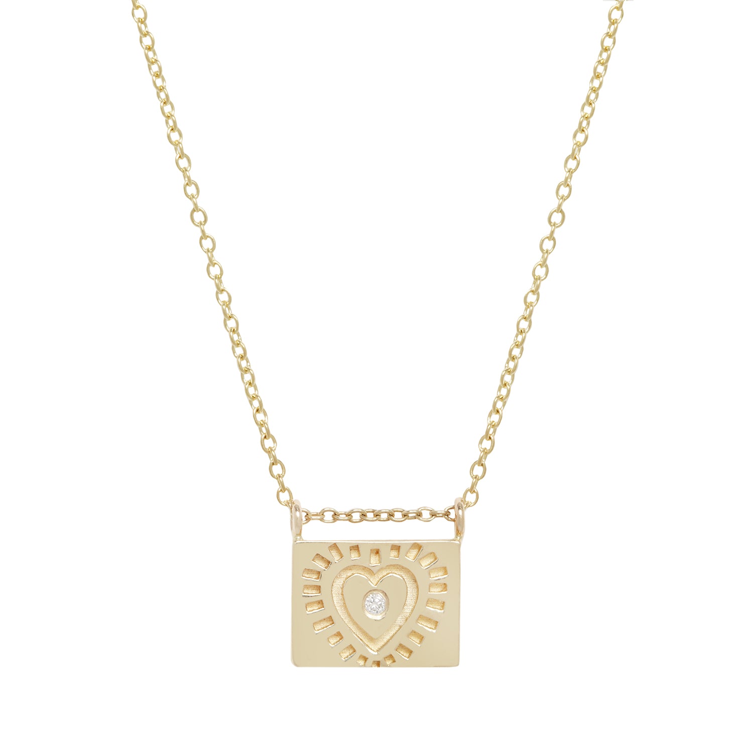 Heart postcard charm necklace