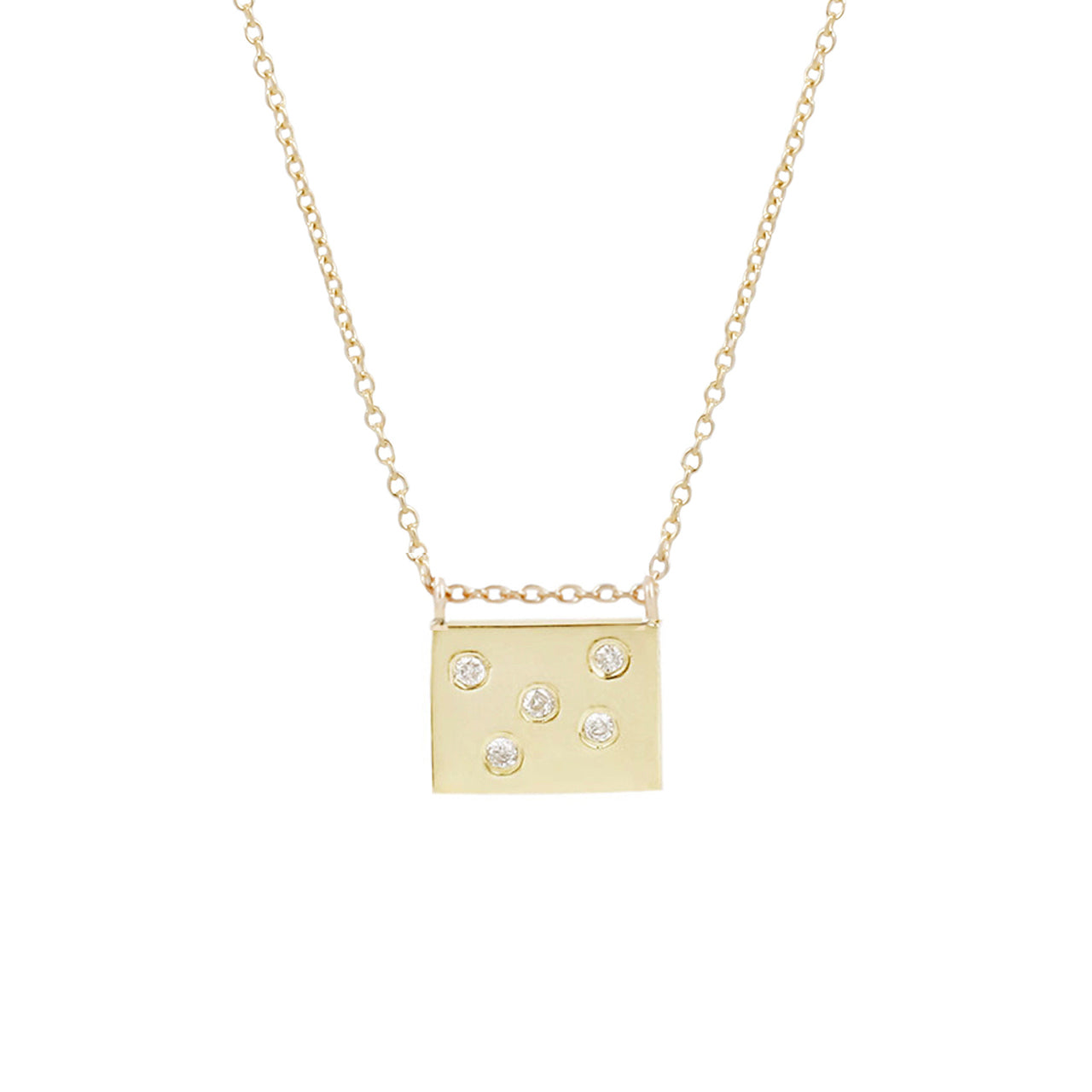 Stars postcard charm necklace